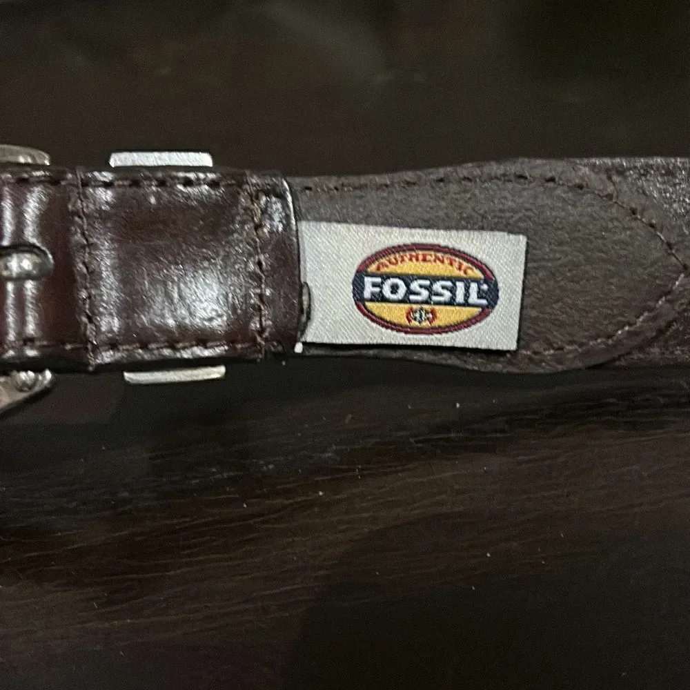 Vintage Fossil Men’s Brown Leather Western Cowboy Belt 40”